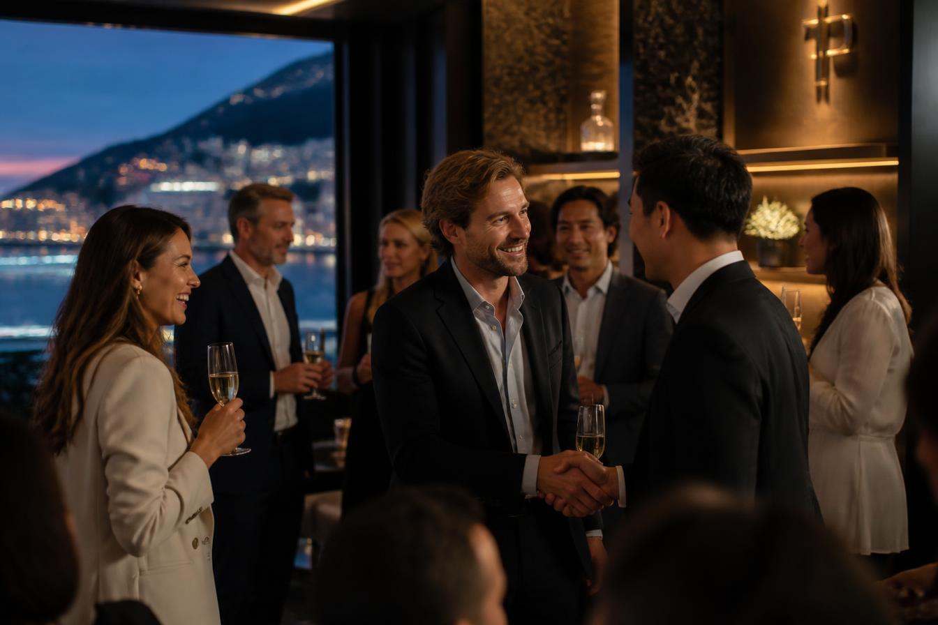 Internationale Mitglieder des Limitless Club beim Networking